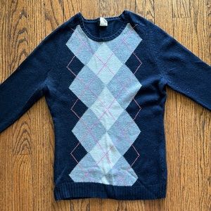 Classic J. Crew Argyle Sweater (Size XS)